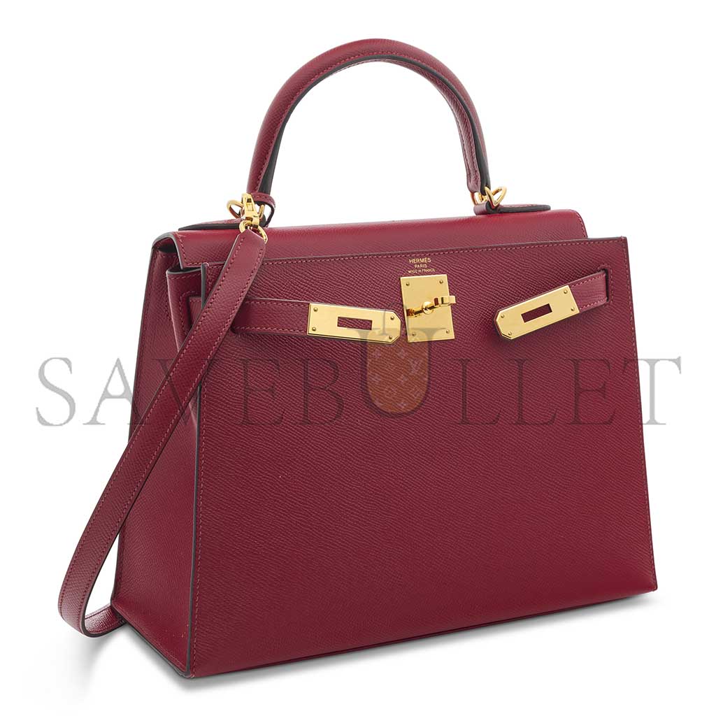 H**mes a rouge garance epsom leather sellier kelly 28 with gold hardware (28*22*10cm)